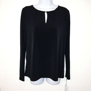 Liz Claiborne Long Sleeve black top size S